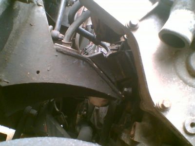 Underside of 200tdi engine mount in Series Land Rover