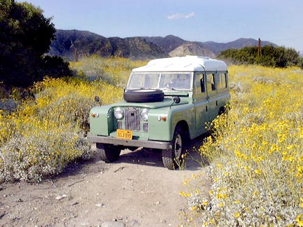 Land Rover Dormobile in flowers