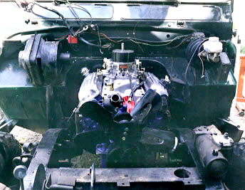 The Green Rover engine being installed