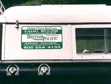 Land Rover sponsor, British Pacific