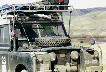 Series Land Rover and dog