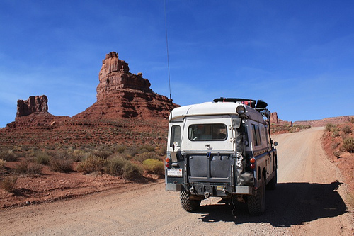 My Land Rover Dormobile in Monument Valley