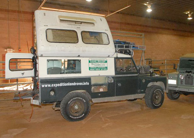The Green Rover, 1960 Land Rover Dormobile on display