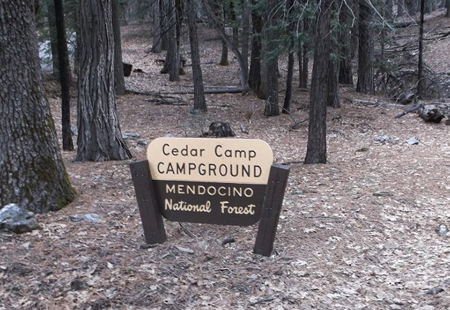 Ceder Camp sign