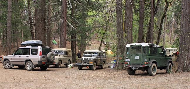 Land Rover camp area