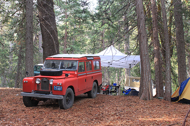 Series Land Rover camped
